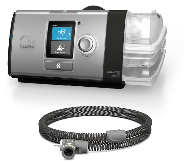 CPAP Resmed Lumis 100 ST z nawilżaczem i rurą podgrzewaną