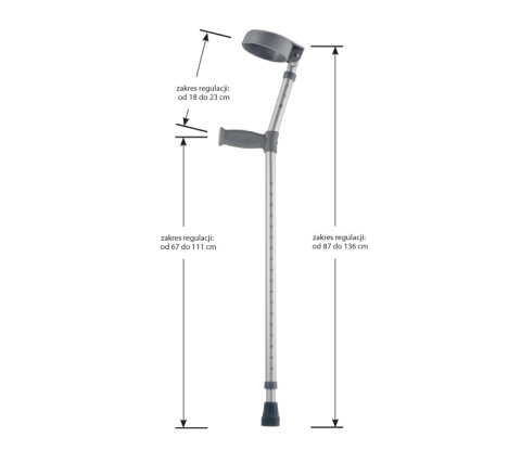 AR-024 Kule łokciowe – aluminiowa z ruchomą obejmą